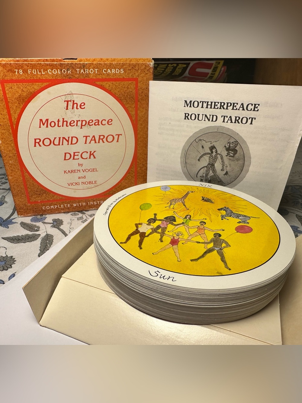 Vintage 1981 Motherpeace Round Tarot Deck 78 Cards Complete Vogel Noble ~RARE~